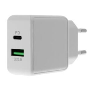 FoneKit Double 20W -laturi, USB-C + USB-A, musta